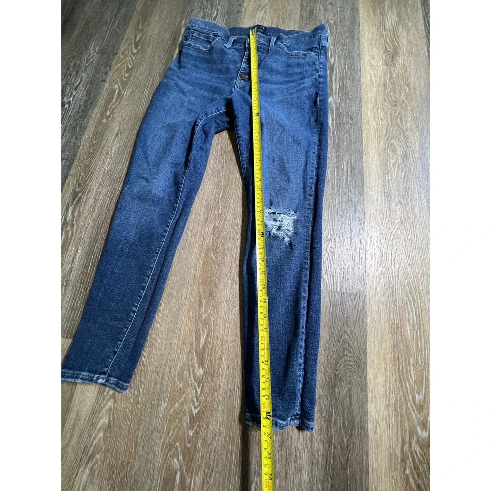 J.Crew Skinny Jeans Womens 31 Blue Good Distressed 9